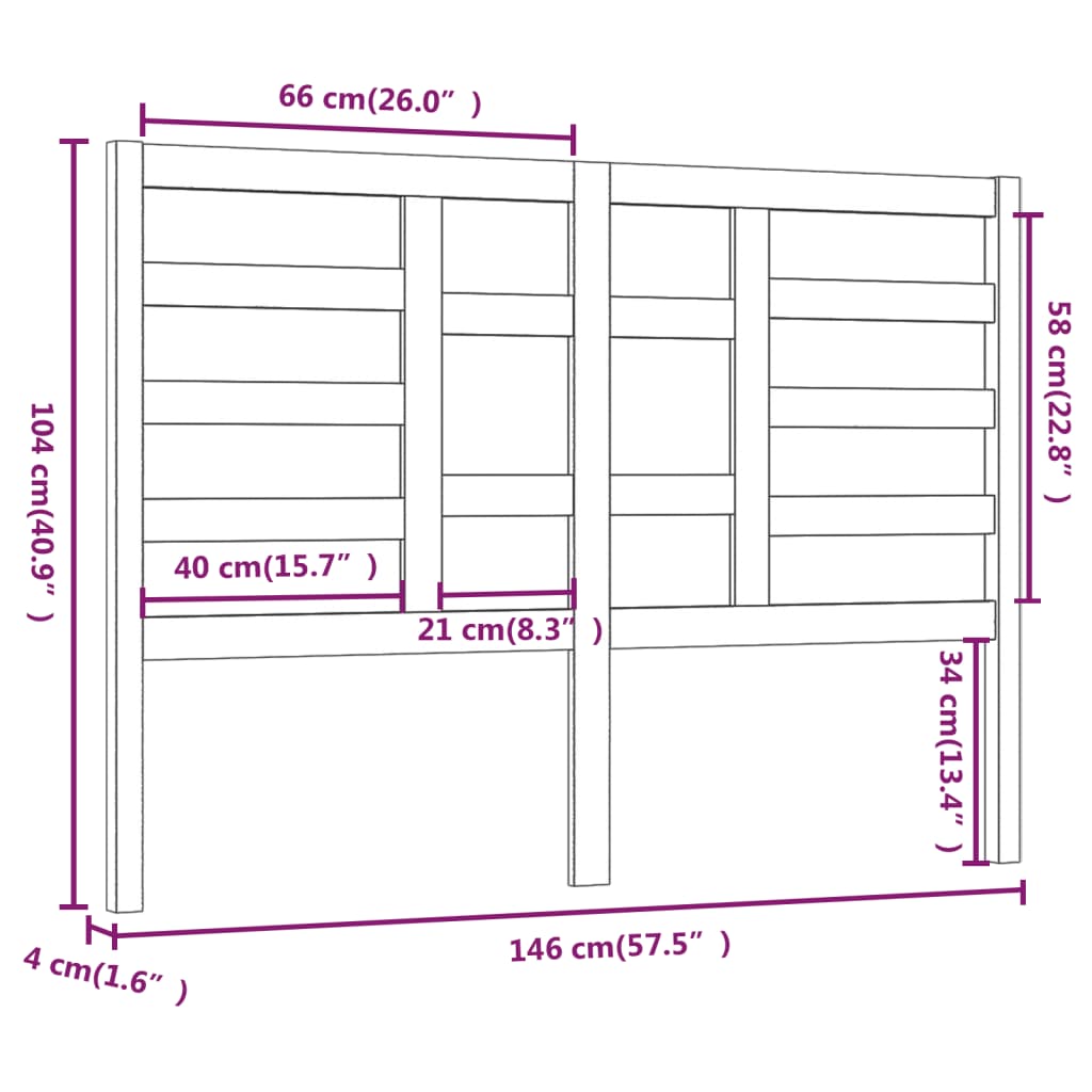 Hoofdbord 146x4x104 cm massief grenenhout zwart is nu te koop bij PeponiXL, paradijselijk wonen!