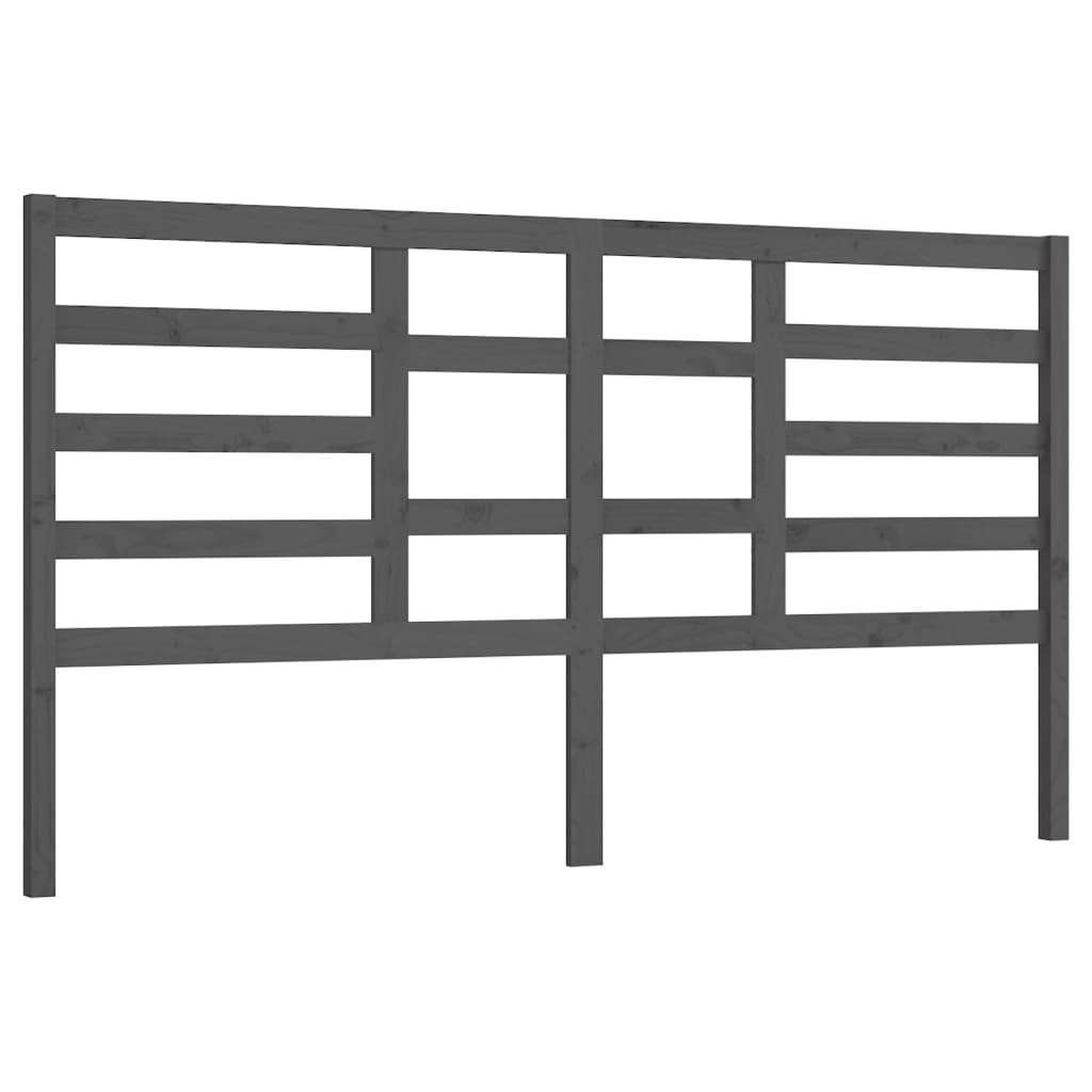 Hoofdbord 206x4x104 cm massief grenenhout grijs is nu te koop bij PeponiXL, paradijselijk wonen!