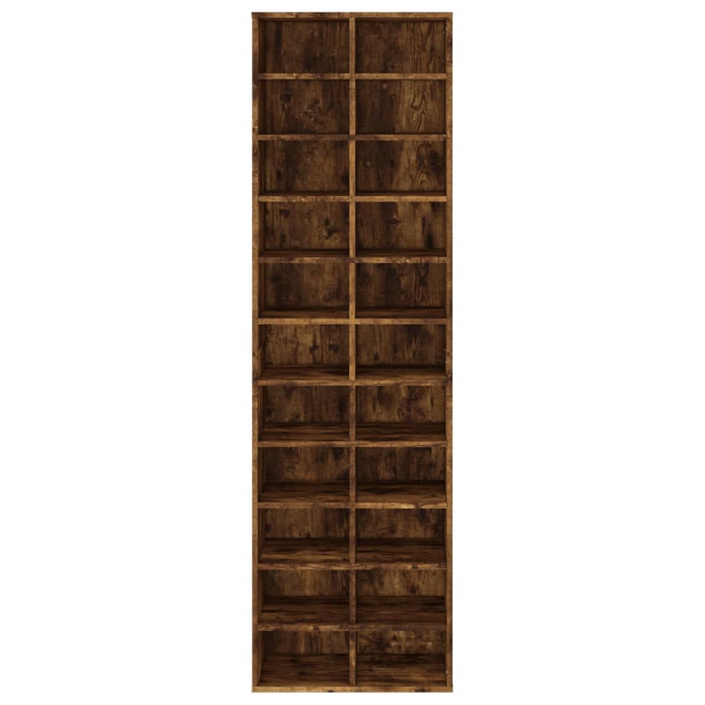 Schoenenkast 54x34x183 cm bewerkt hout gerookt eikenkleurig is nu te koop bij PeponiXL, paradijselijk wonen!