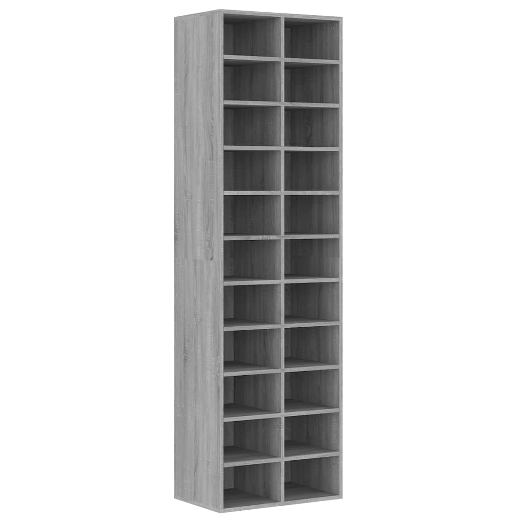 Schoenenkast 54x34x183 cm bewerkt hout grijs sonoma eikenkleur is nu te koop bij PeponiXL, paradijselijk wonen!