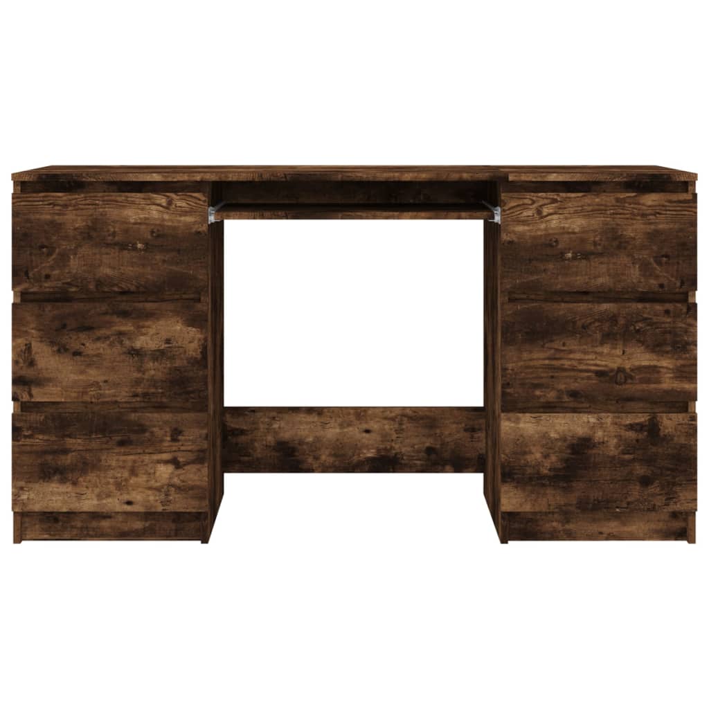 Bureau 140x50x77 cm bewerkt hout gerookt eikenkleurig is nu te koop bij PeponiXL, paradijselijk wonen!