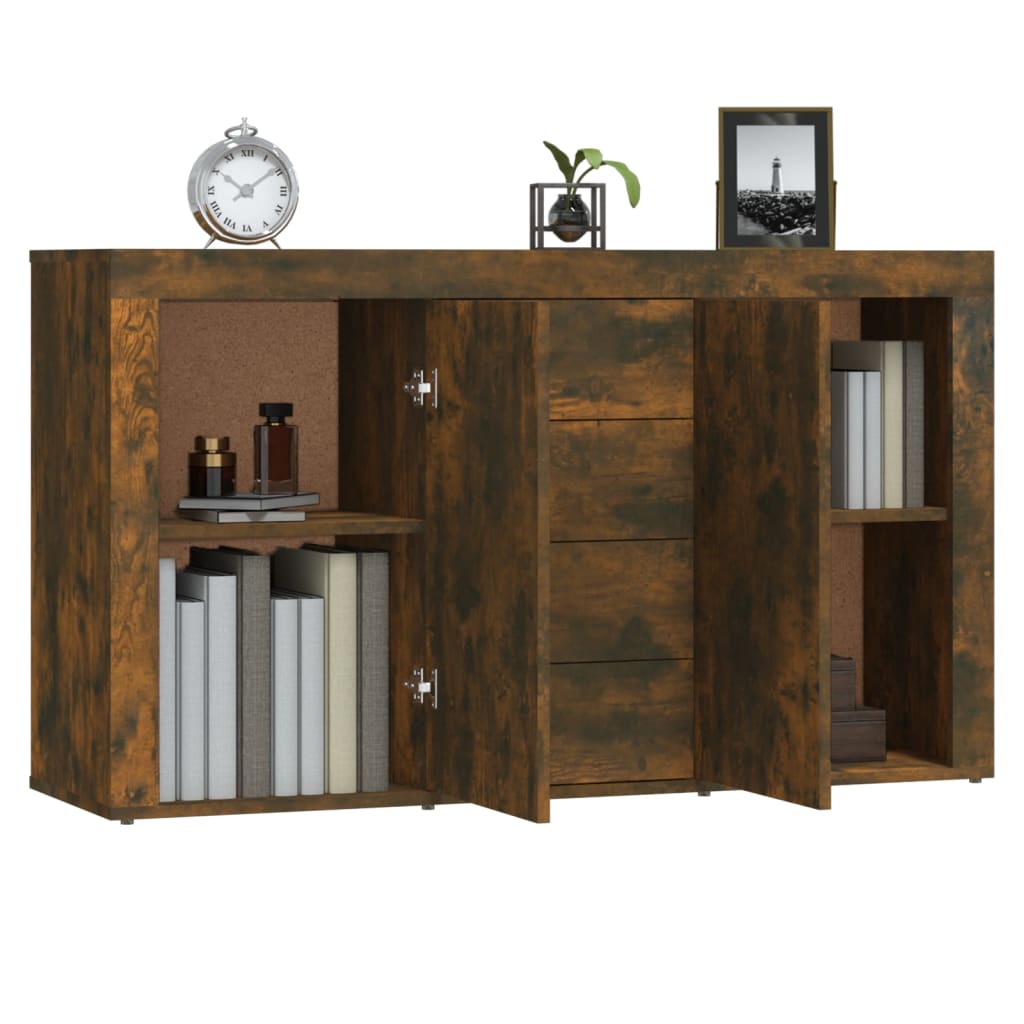 Dressoir 120x36x69 cm bewerkt hout gerookt eikenkleurig is nu te koop bij PeponiXL, paradijselijk wonen!
