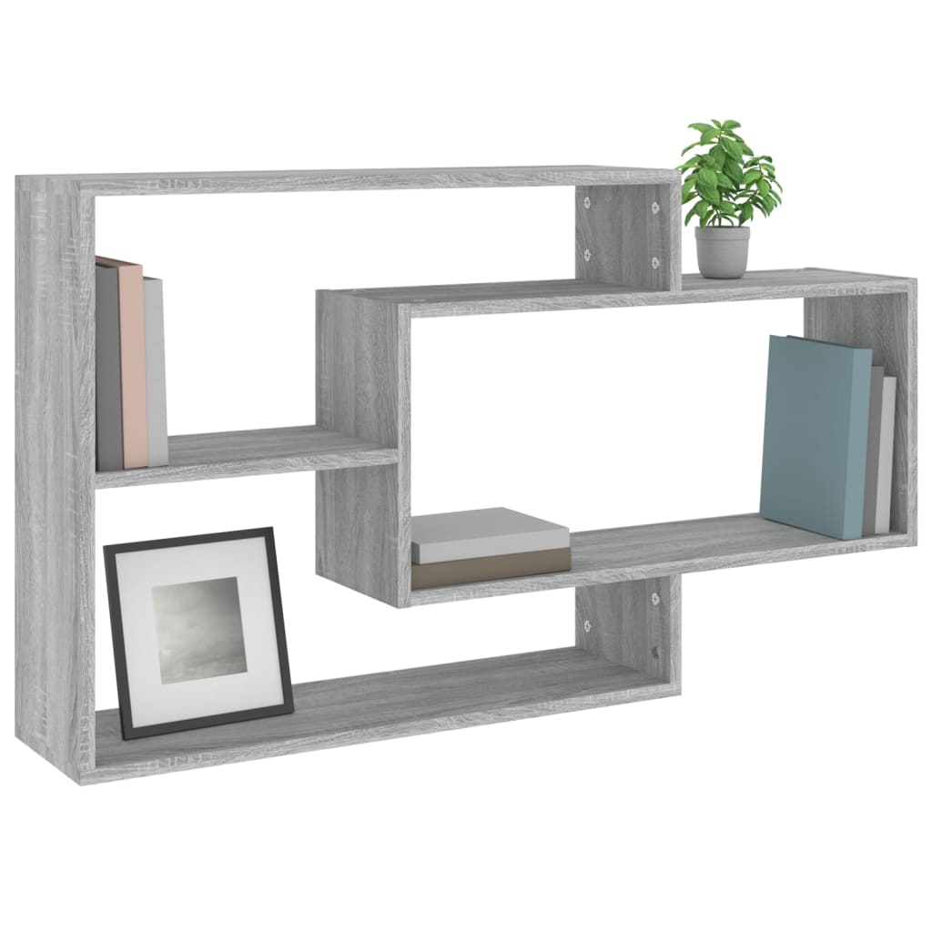 Wandschap 104x20x58,5 cm bewerkt hout grijs sonoma eikenkleurig is nu te koop bij PeponiXL, paradijselijk wonen!