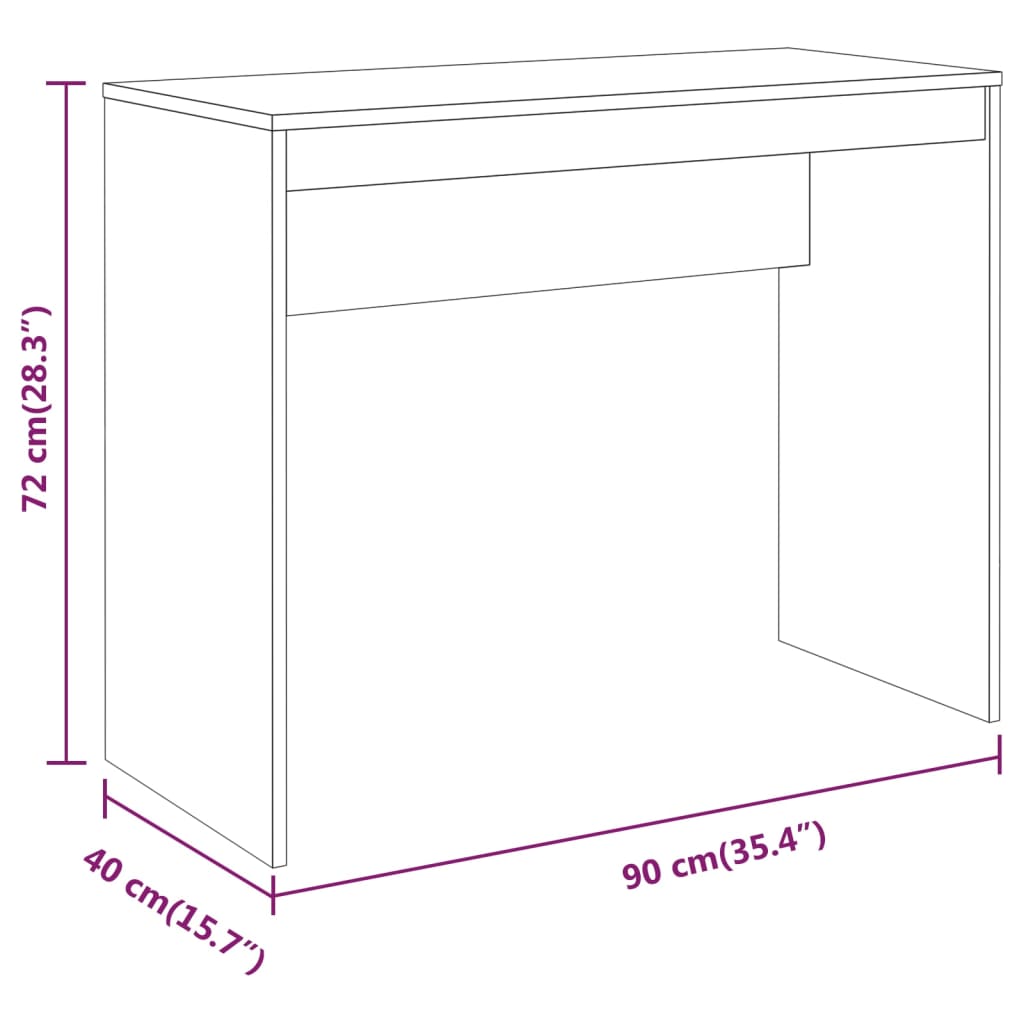 Bureau 90x40x72 cm bewerkt hout gerookt eikenkleurig is nu te koop bij PeponiXL, paradijselijk wonen!