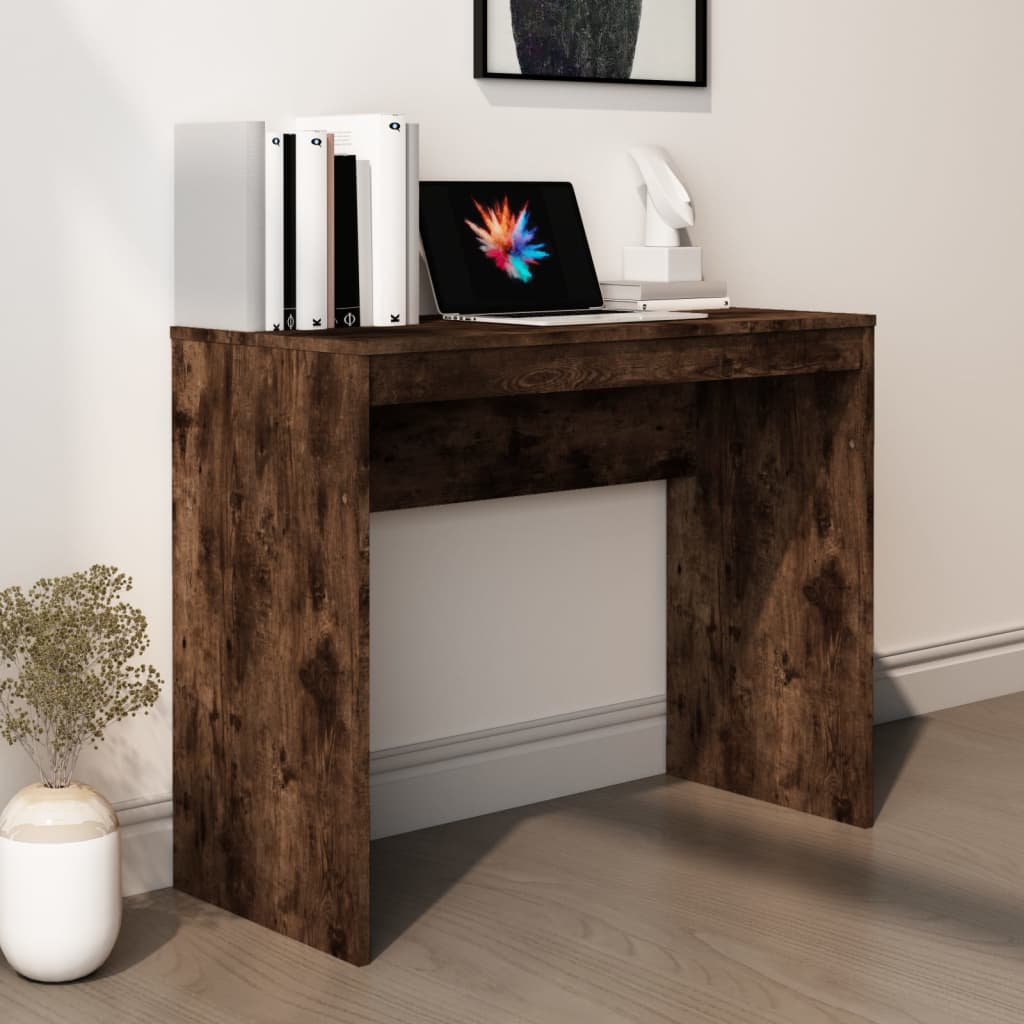Bureau 90x40x72 cm bewerkt hout gerookt eikenkleurig is nu te koop bij PeponiXL, paradijselijk wonen!