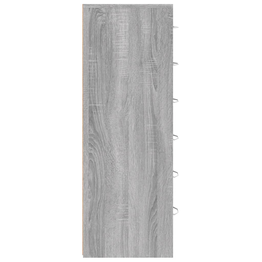 Dressoir met 6 lades 50x34x96 cm bewerkt hout grijs sonoma is nu te koop bij PeponiXL, paradijselijk wonen!