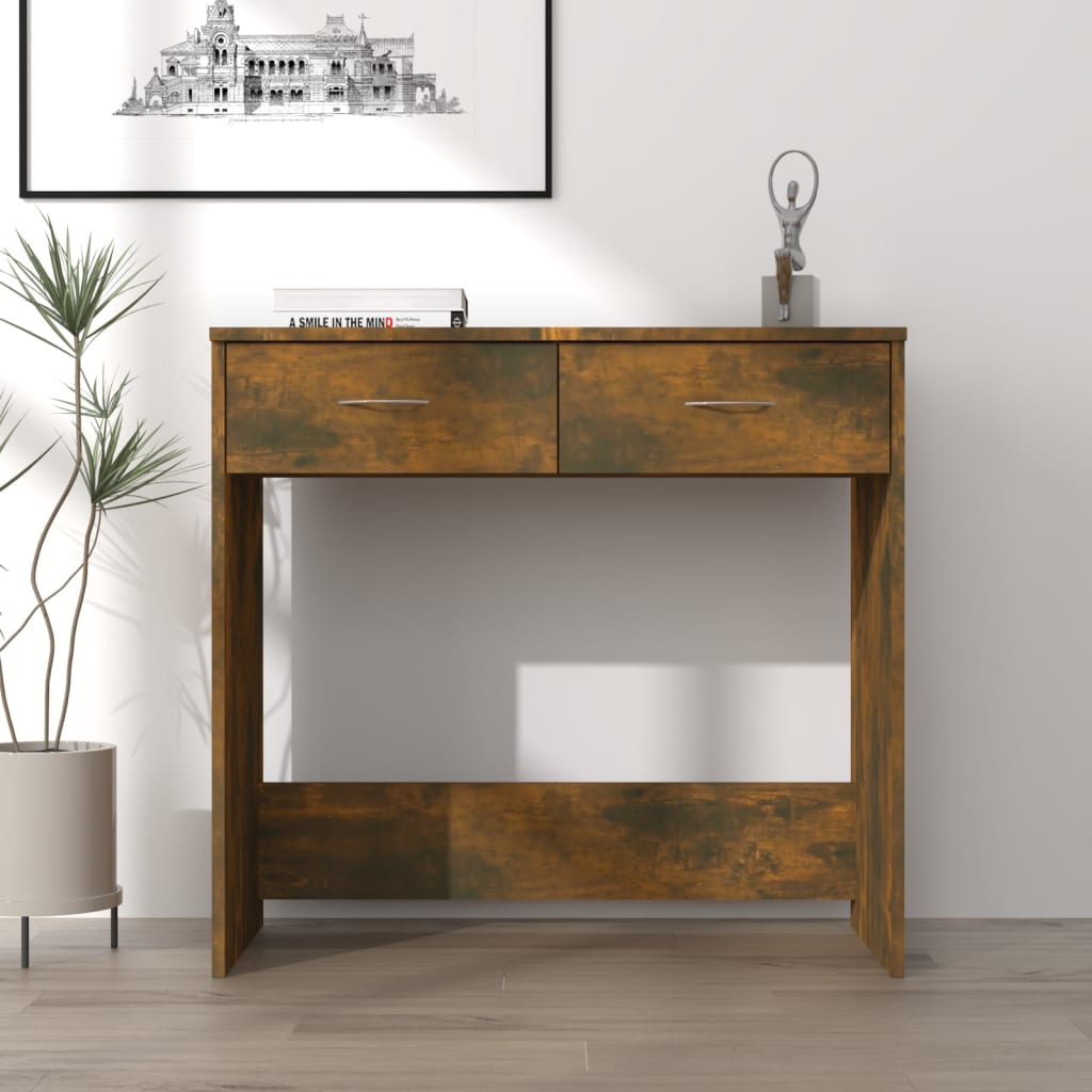 Bureau 80x40x75 cm bewerkt hout gerookt eikenkleurig is nu te koop bij PeponiXL, paradijselijk wonen!
