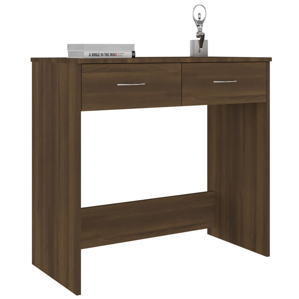 Bureau 80x40x75 cm bewerkt hout bruin eikenkleur is nu te koop bij PeponiXL, paradijselijk wonen!