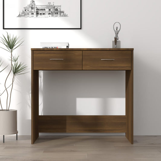 Bureau 80x40x75 cm bewerkt hout bruin eikenkleur is nu te koop bij PeponiXL, paradijselijk wonen!