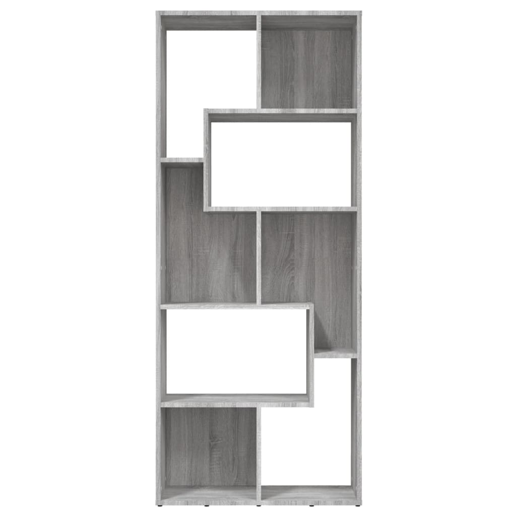 Boekenkast 67x24x161 cm bewerkt hout grijs sonoma eikenkleurig is nu te koop bij PeponiXL, paradijselijk wonen!