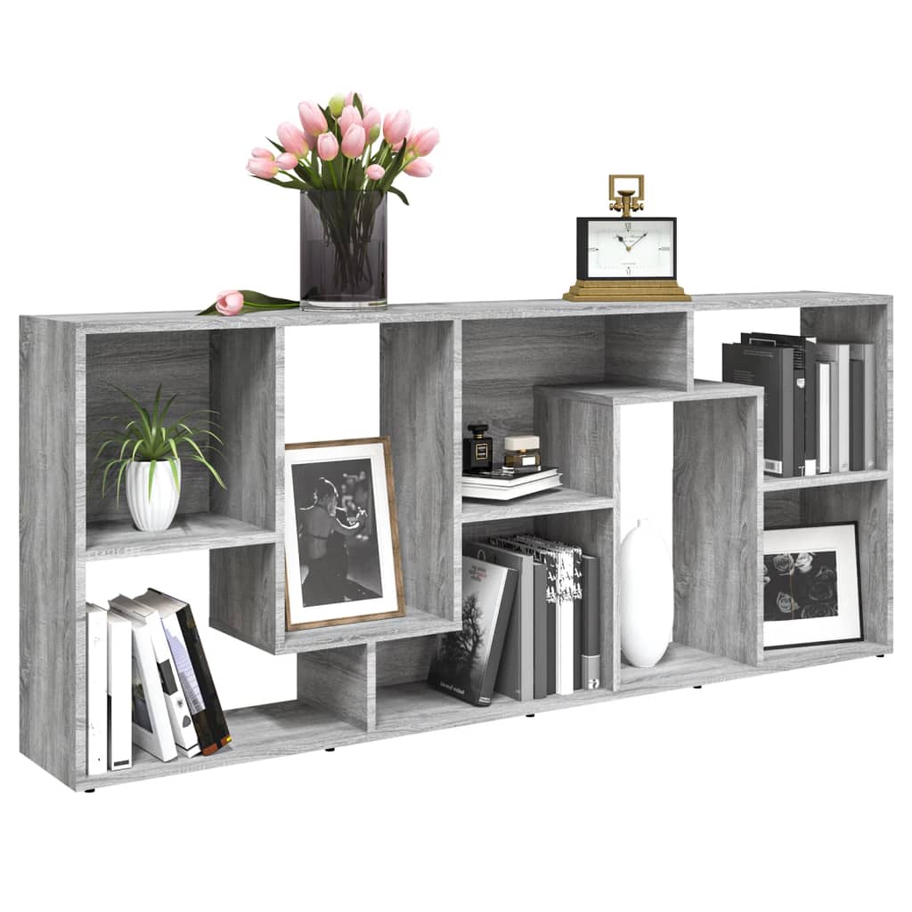 Boekenkast 67x24x161 cm bewerkt hout grijs sonoma eikenkleurig is nu te koop bij PeponiXL, paradijselijk wonen!