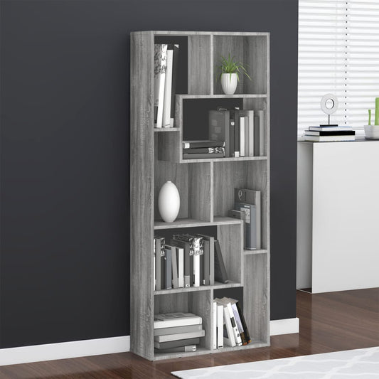 Boekenkast 67x24x161 cm bewerkt hout grijs sonoma eikenkleurig is nu te koop bij PeponiXL, paradijselijk wonen!