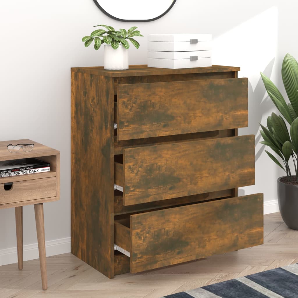 Dressoir 60x35x76 cm bewerkt hout gerookt eikenkleurig is nu te koop bij PeponiXL, paradijselijk wonen!