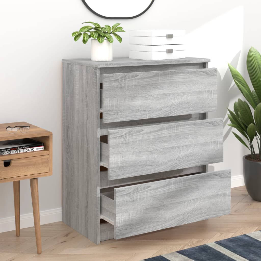 Dressoir 60x35x76 cm bewerkt hout grijs sonoma eikenkleurig is nu te koop bij PeponiXL, paradijselijk wonen!