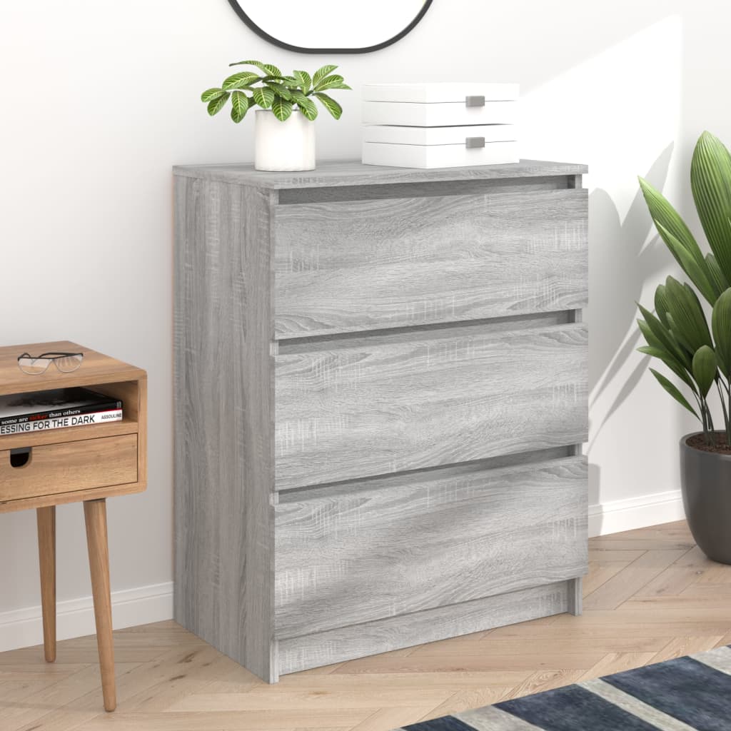 Dressoir 60x35x76 cm bewerkt hout grijs sonoma eikenkleurig is nu te koop bij PeponiXL, paradijselijk wonen!