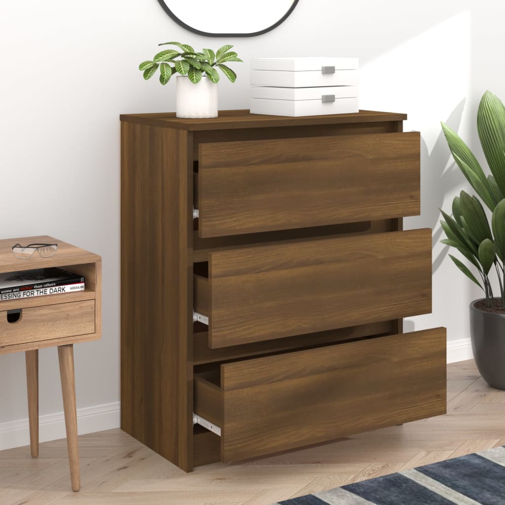 Dressoir 60x35x76 cm bewerkt hout bruin eikenkleur is nu te koop bij PeponiXL, paradijselijk wonen!