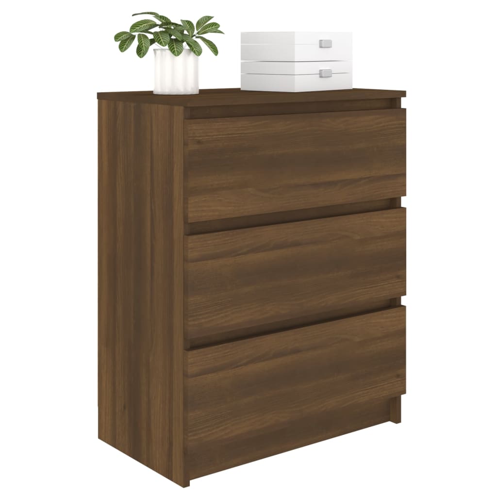Dressoir 60x35x76 cm bewerkt hout bruin eikenkleur is nu te koop bij PeponiXL, paradijselijk wonen!