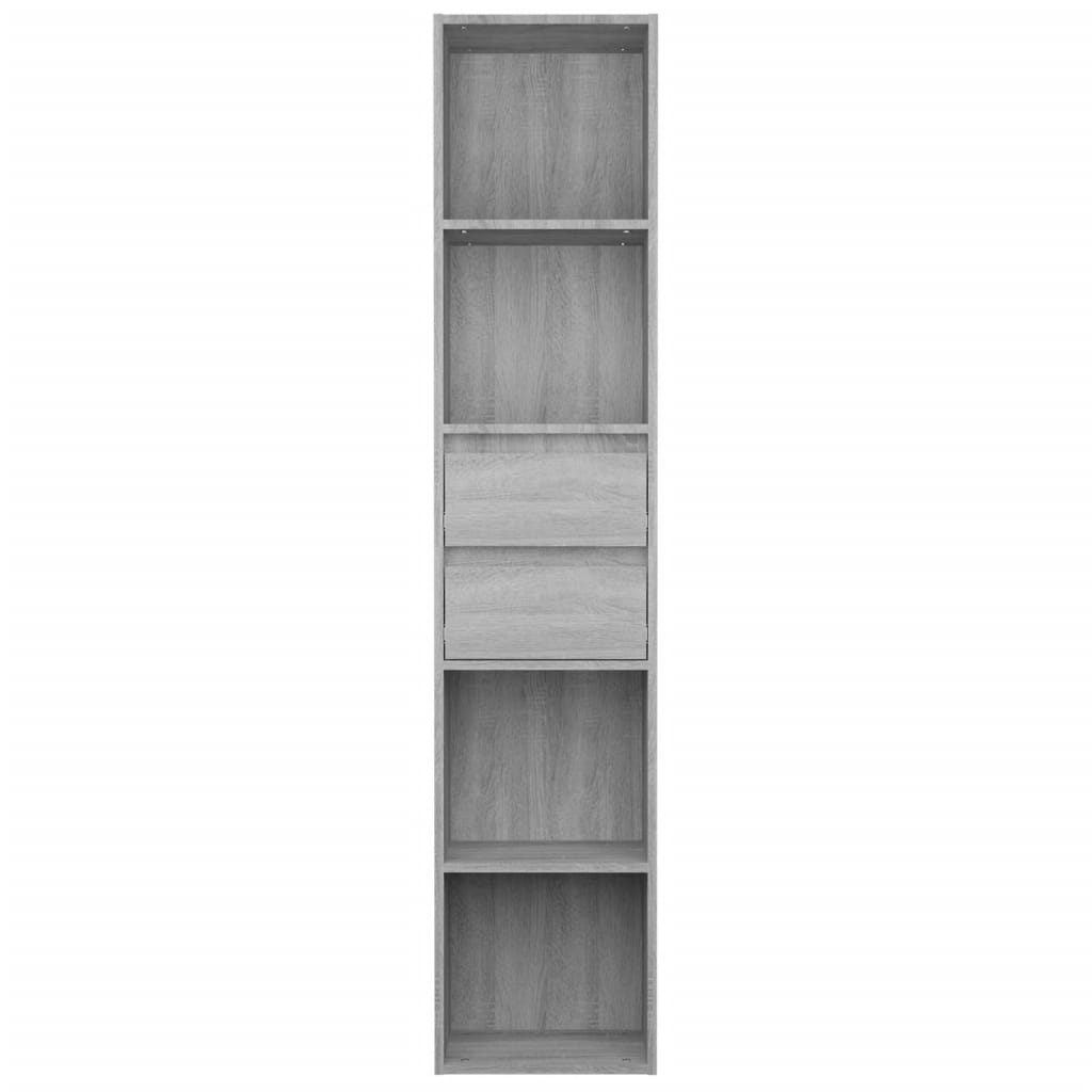 Boekenkast 36x30x171 cm bewerkt hout grijs sonoma eikenkleurig is nu te koop bij PeponiXL, paradijselijk wonen!