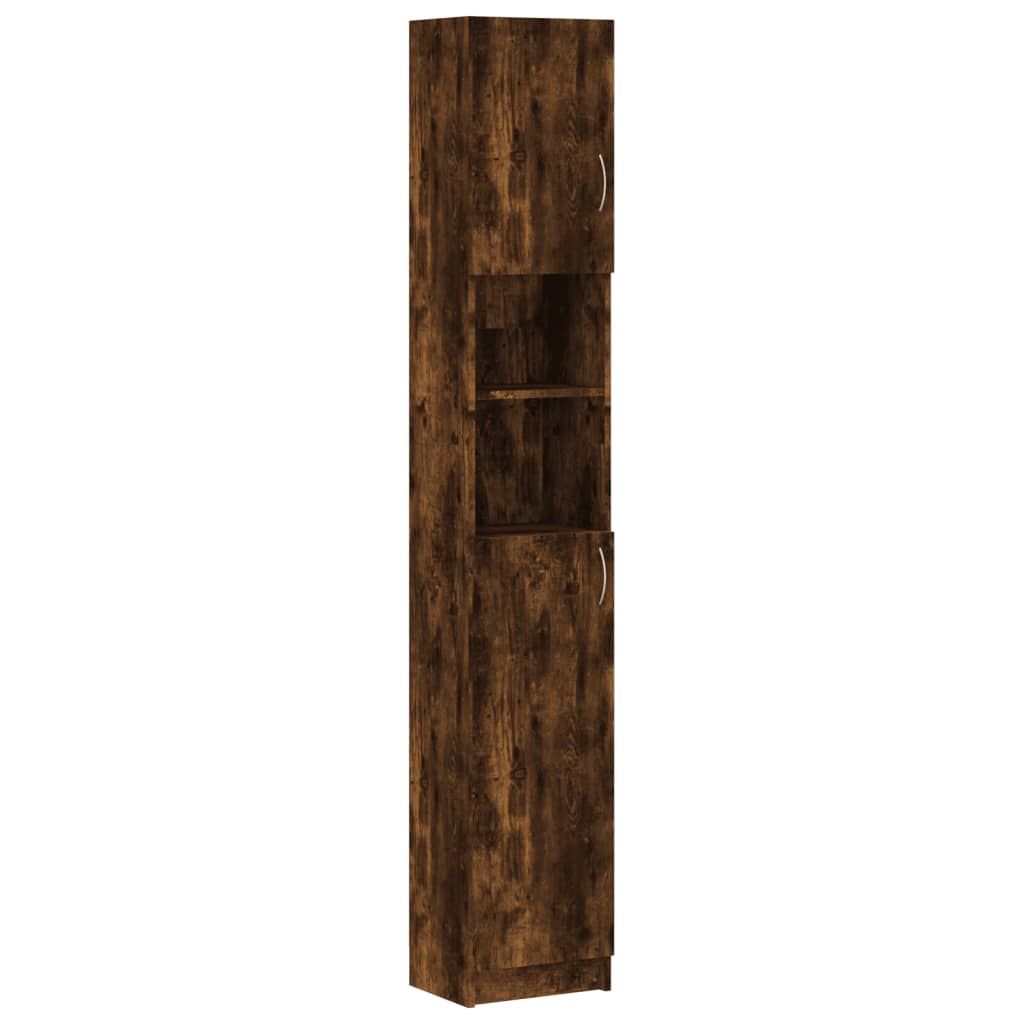 Badkamerkast 32x25,5x190 cm bewerkt hout gerookt eikenkleurig is nu te koop bij PeponiXL, paradijselijk wonen!
