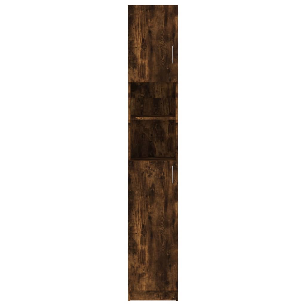 Badkamerkast 32x25,5x190 cm bewerkt hout gerookt eikenkleurig is nu te koop bij PeponiXL, paradijselijk wonen!