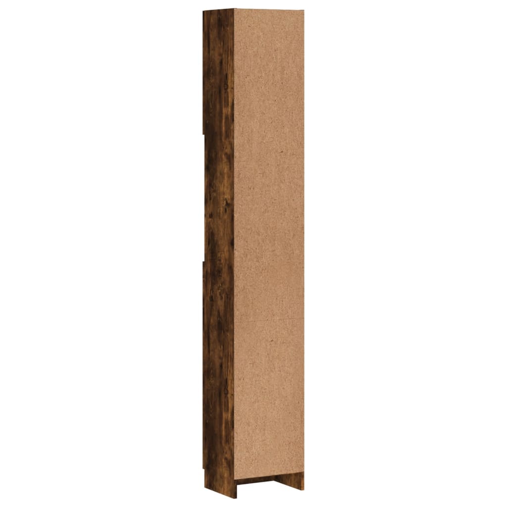 Badkamerkast 32x25,5x190 cm bewerkt hout gerookt eikenkleurig is nu te koop bij PeponiXL, paradijselijk wonen!