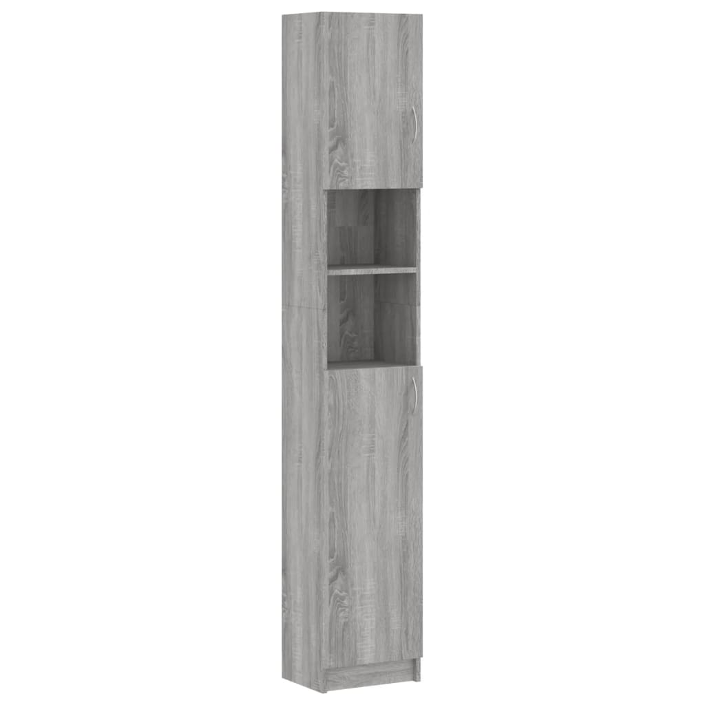 Badkamerkast 32x25,5x190 cm bewerkt hout grijs sonoma eiken is nu te koop bij PeponiXL, paradijselijk wonen!