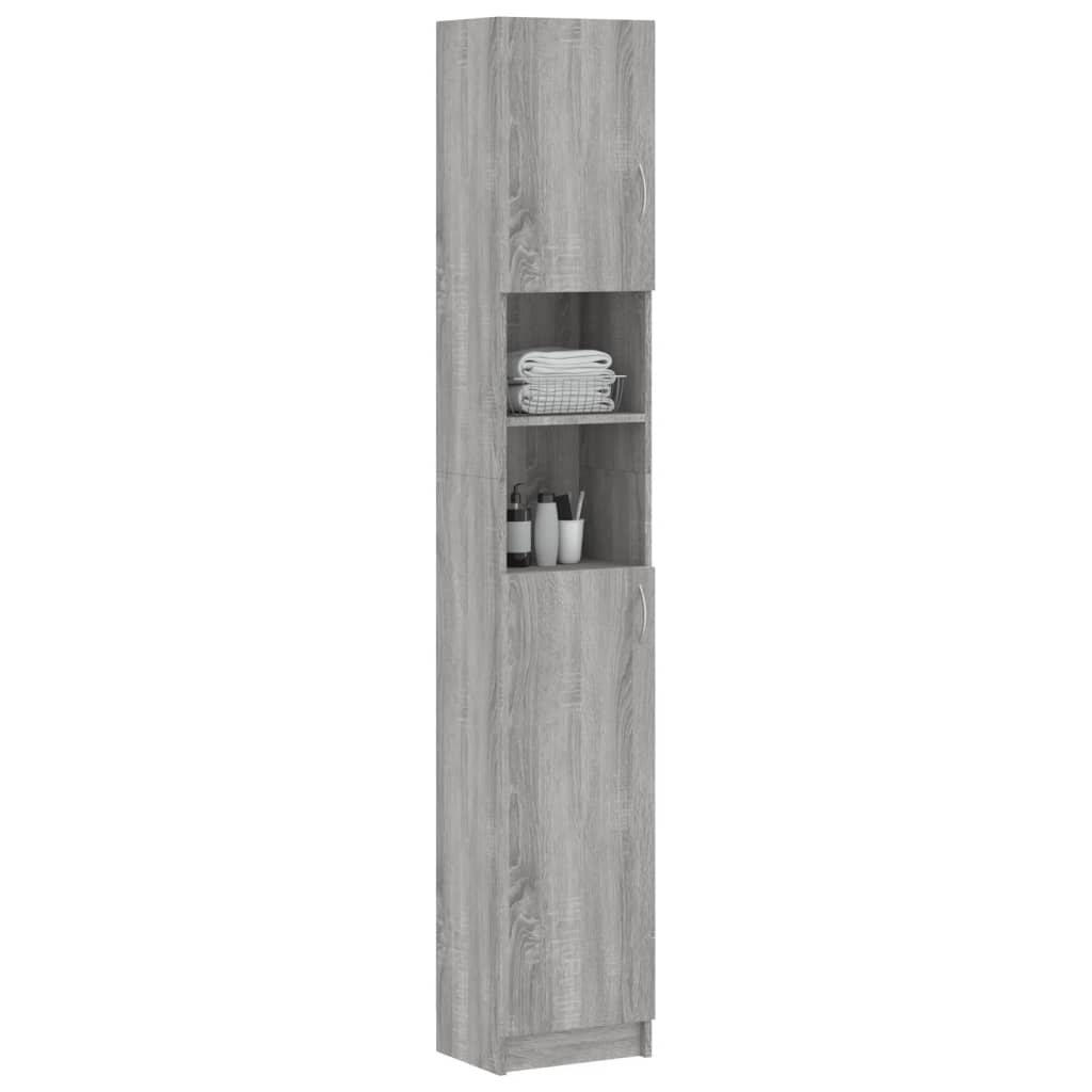 Badkamerkast 32x25,5x190 cm bewerkt hout grijs sonoma eiken is nu te koop bij PeponiXL, paradijselijk wonen!