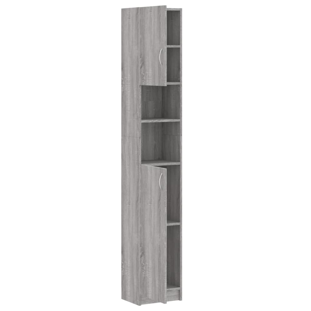 Badkamerkast 32x25,5x190 cm bewerkt hout grijs sonoma eiken is nu te koop bij PeponiXL, paradijselijk wonen!