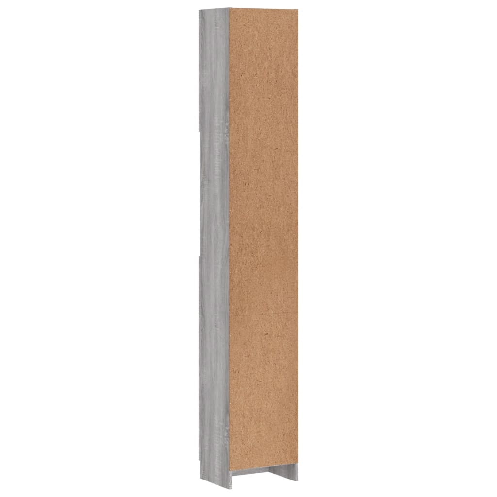 Badkamerkast 32x25,5x190 cm bewerkt hout grijs sonoma eiken is nu te koop bij PeponiXL, paradijselijk wonen!