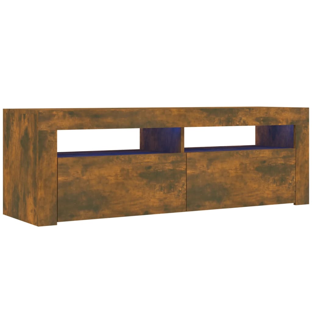 Tv-meubel met LED-verlichting 120x35x40 cm sonoma eikenkleurig is nu te koop bij PeponiXL, paradijselijk wonen!