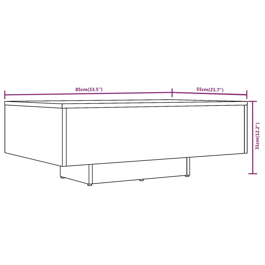 Salontafel 85x55x31 cm bewerkt hout grijs sonoma eikenkleurig is nu te koop bij PeponiXL, paradijselijk wonen!