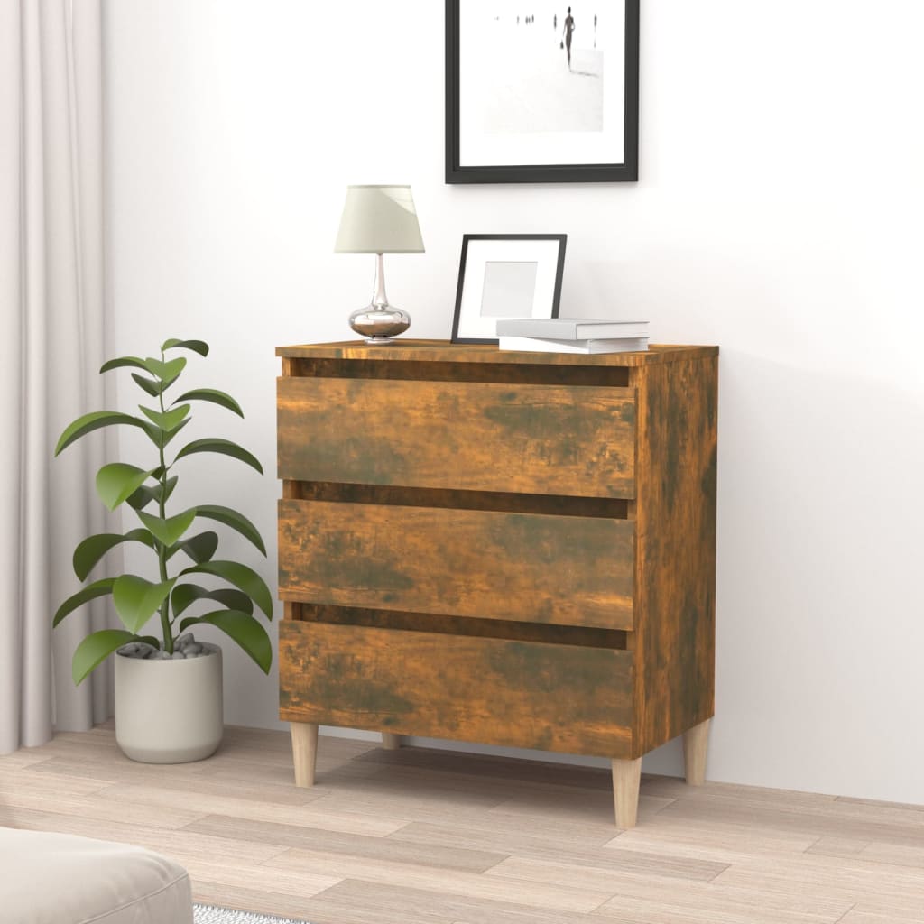 Dressoir 60x35x69 cm bewerkt hout gerookt eikenkleurig is nu te koop bij PeponiXL, paradijselijk wonen!