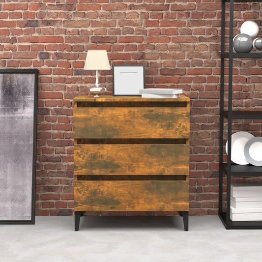 Dressoir 60x35x69 cm bewerkt hout gerookt eikenkleurig is nu te koop bij PeponiXL, paradijselijk wonen!