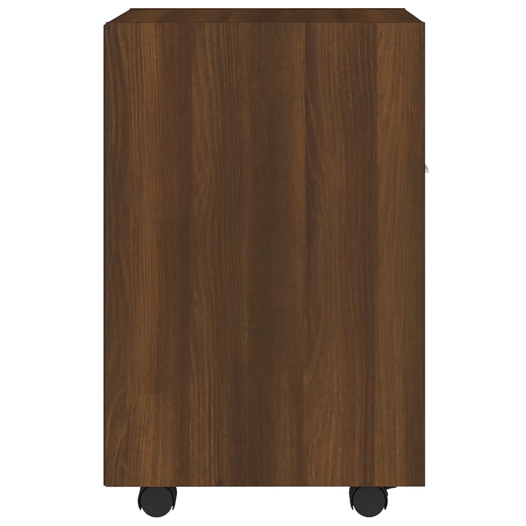 Bijzetkast met wielen 33x38x60 cm bewerkt hout bruineikenkleur is nu te koop bij PeponiXL, paradijselijk wonen!