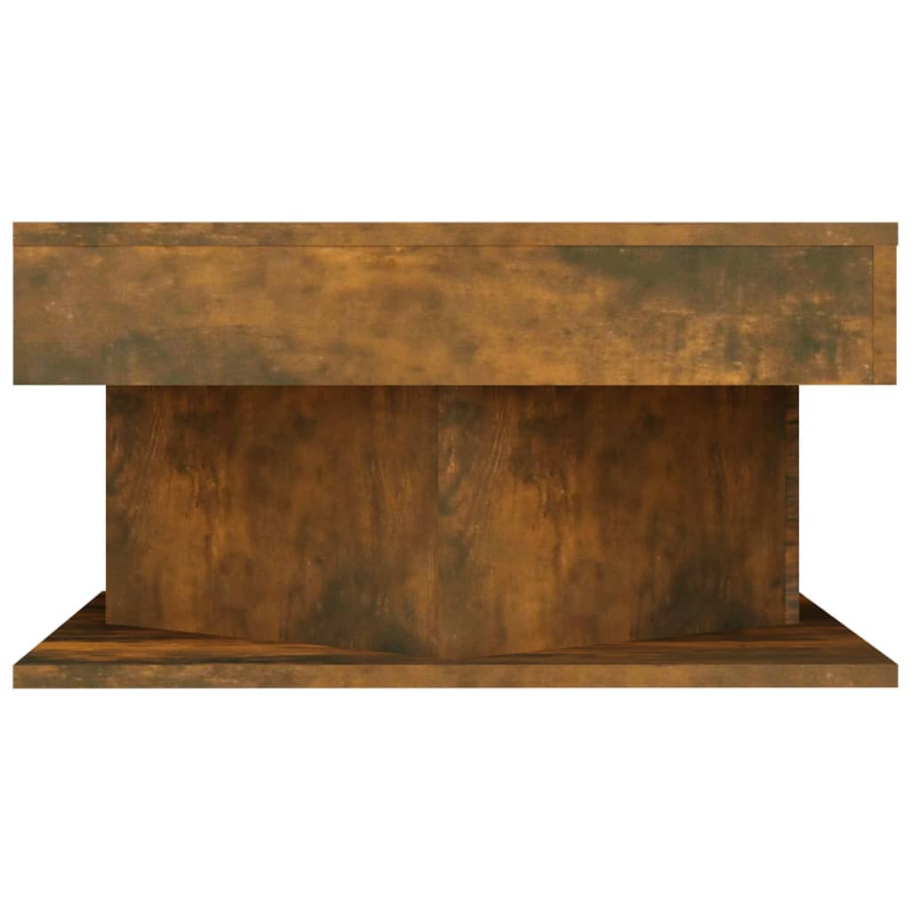Salontafel 57x57x30 cm bewerkt hout gerookt eikenkleurig is nu te koop bij PeponiXL, paradijselijk wonen!