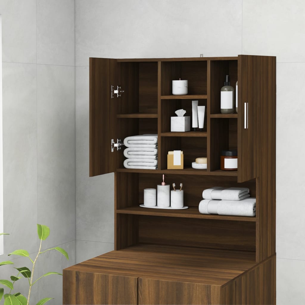 Wasmachinekast 70,5x25,5x90 cm bruin eikenkleur is nu te koop bij PeponiXL, paradijselijk wonen!