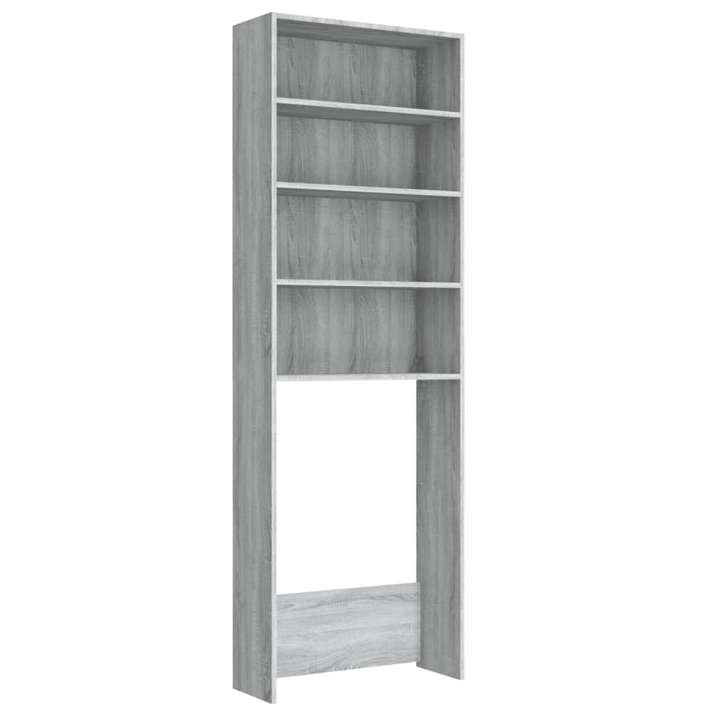 Wasmachinekast 64x24x190 cm grijs sonoma eikenkleurig is nu te koop bij PeponiXL, paradijselijk wonen!