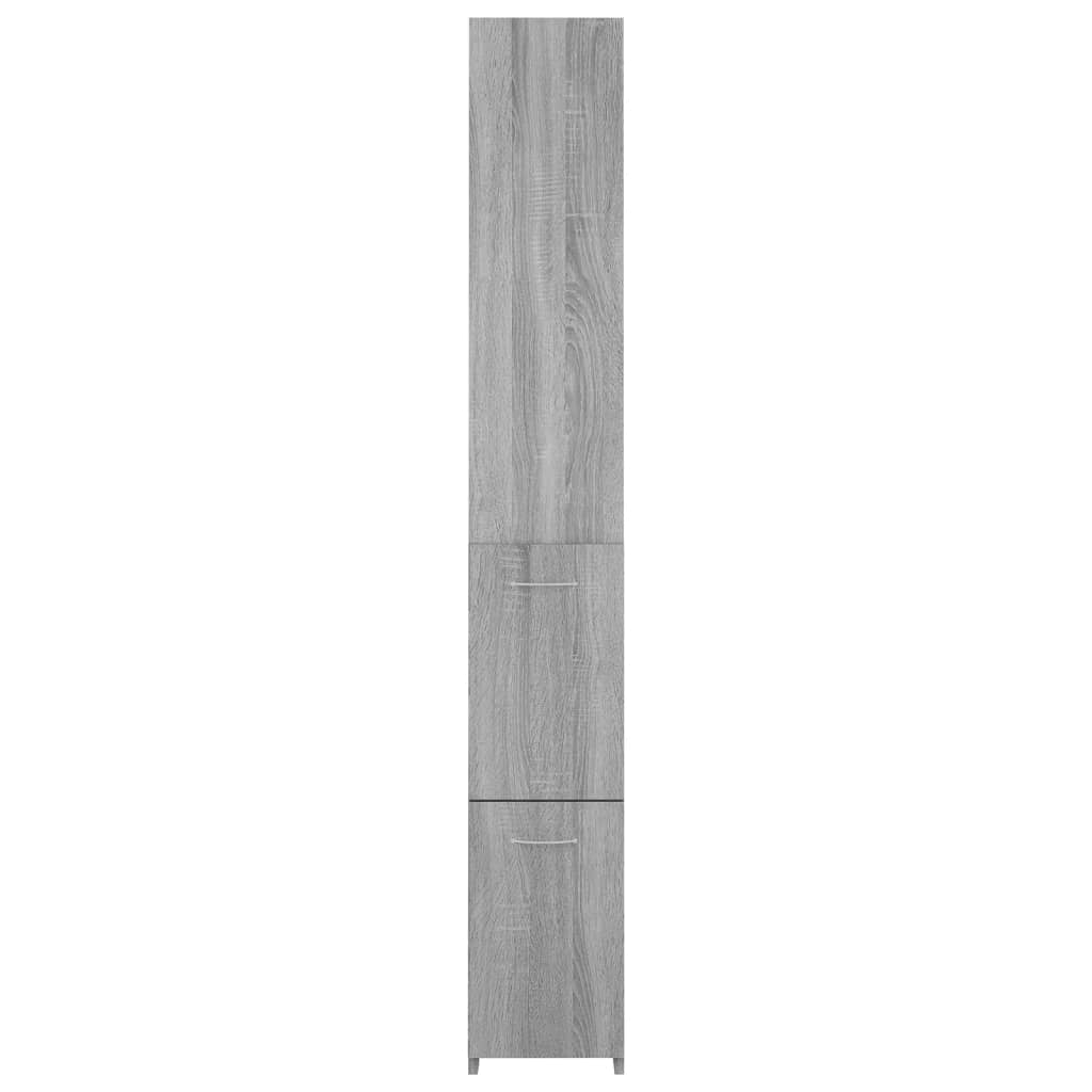 Badkamerkast 25x26,5x170cm bewerkt hout grijs sonoma eikenkleur is nu te koop bij PeponiXL, paradijselijk wonen!