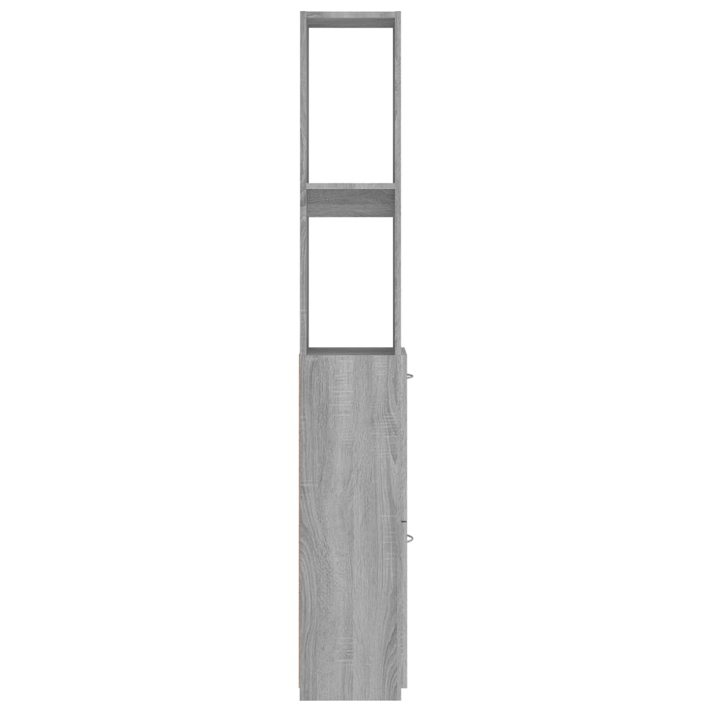 Badkamerkast 25x26,5x170cm bewerkt hout grijs sonoma eikenkleur is nu te koop bij PeponiXL, paradijselijk wonen!