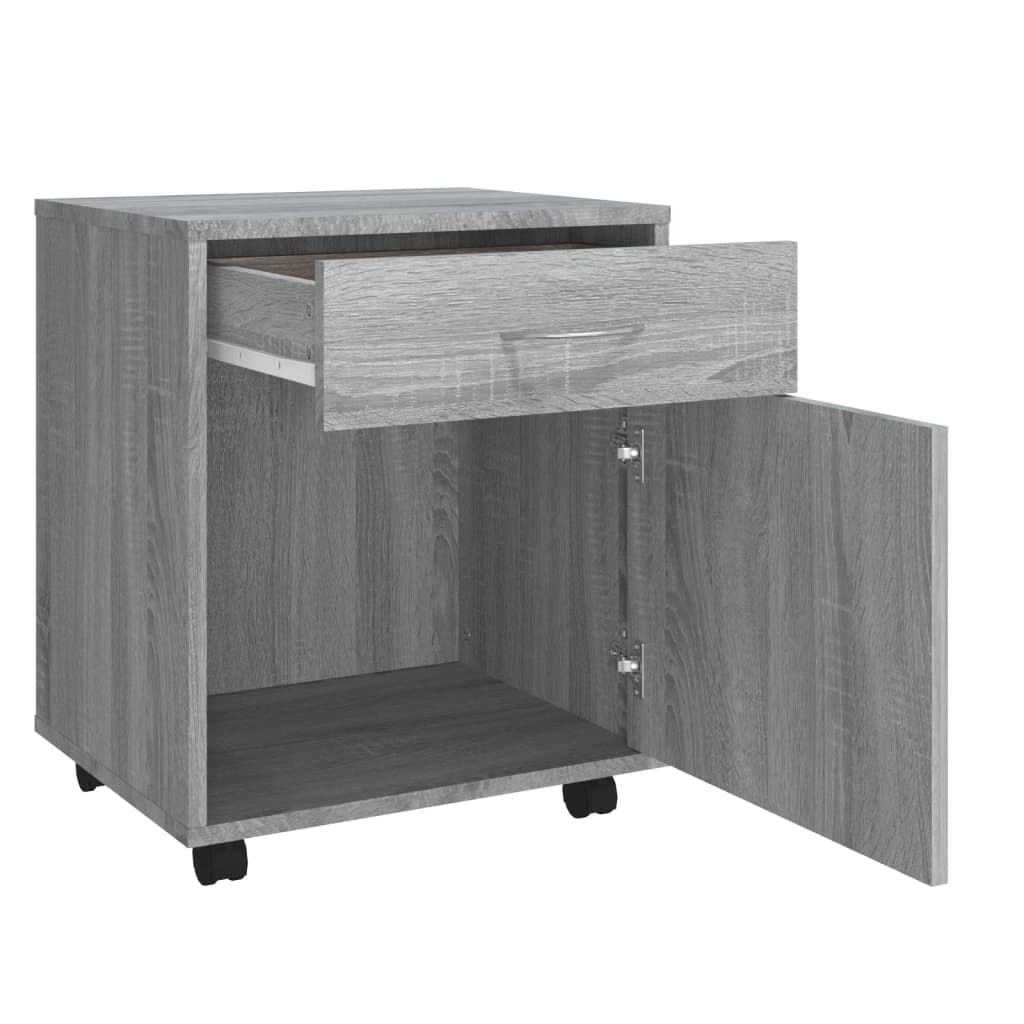 Rolkast 45x38x54 cm bewerkt hout grijs sonoma eiken is nu te koop bij PeponiXL, paradijselijk wonen!