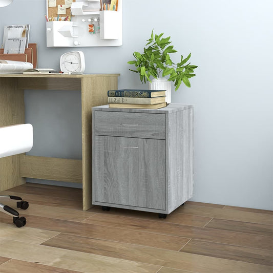 Rolkast 45x38x54 cm bewerkt hout grijs sonoma eiken is nu te koop bij PeponiXL, paradijselijk wonen!