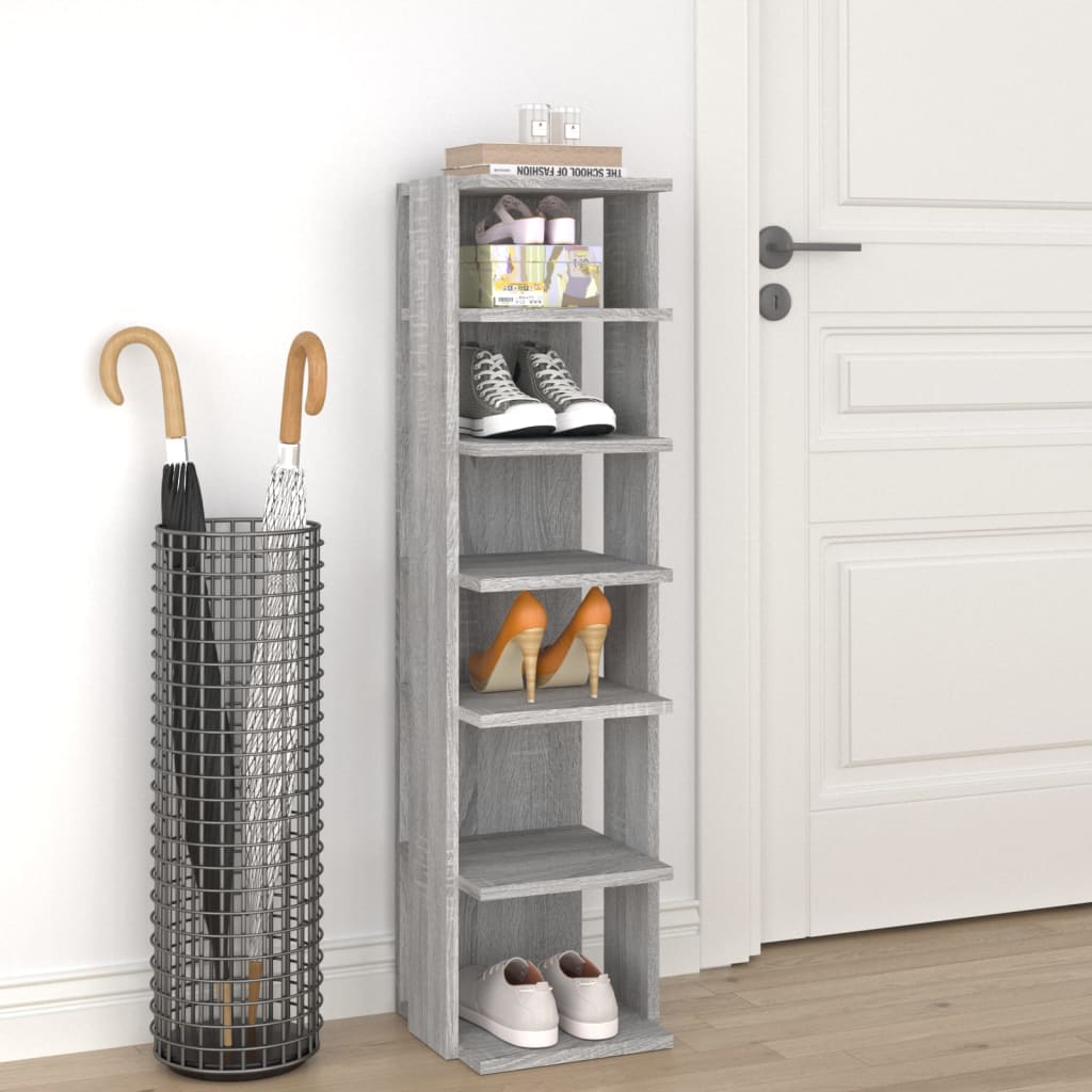 Schoenenrek 27,5x27x102 cm bewerkt hout grijs sonoma is nu te koop bij PeponiXL, paradijselijk wonen!