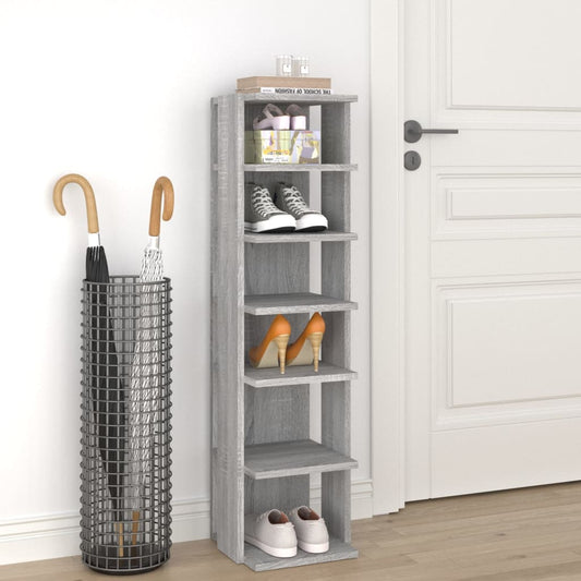 Schoenenrek 27,5x27x102 cm bewerkt hout grijs sonoma is nu te koop bij PeponiXL, paradijselijk wonen!