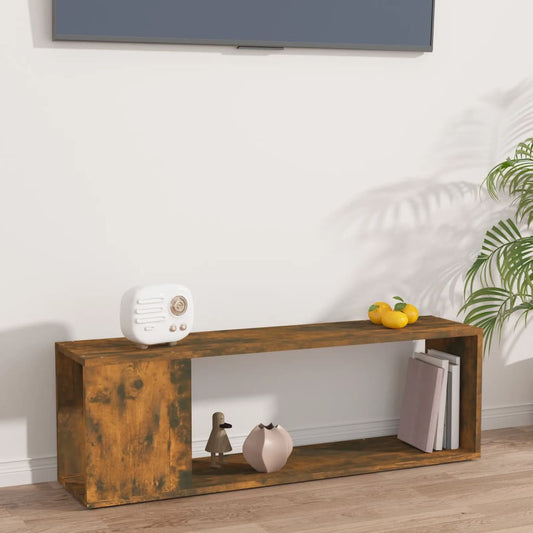 Tv-meubel 100x24x32 cm bewerkt hout gerookt eikenkleurig is nu te koop bij PeponiXL, paradijselijk wonen!