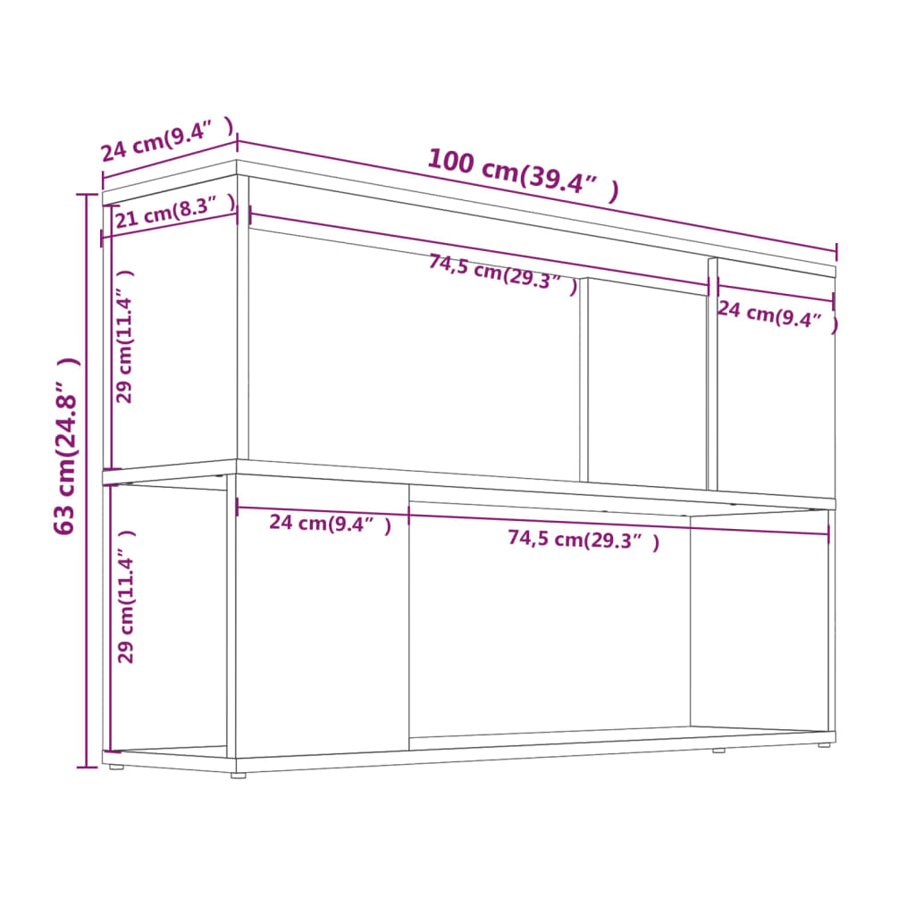 Boekenkast 100x24x63 cm bewerkt hout gerookt eikenkleurig is nu te koop bij PeponiXL, paradijselijk wonen!