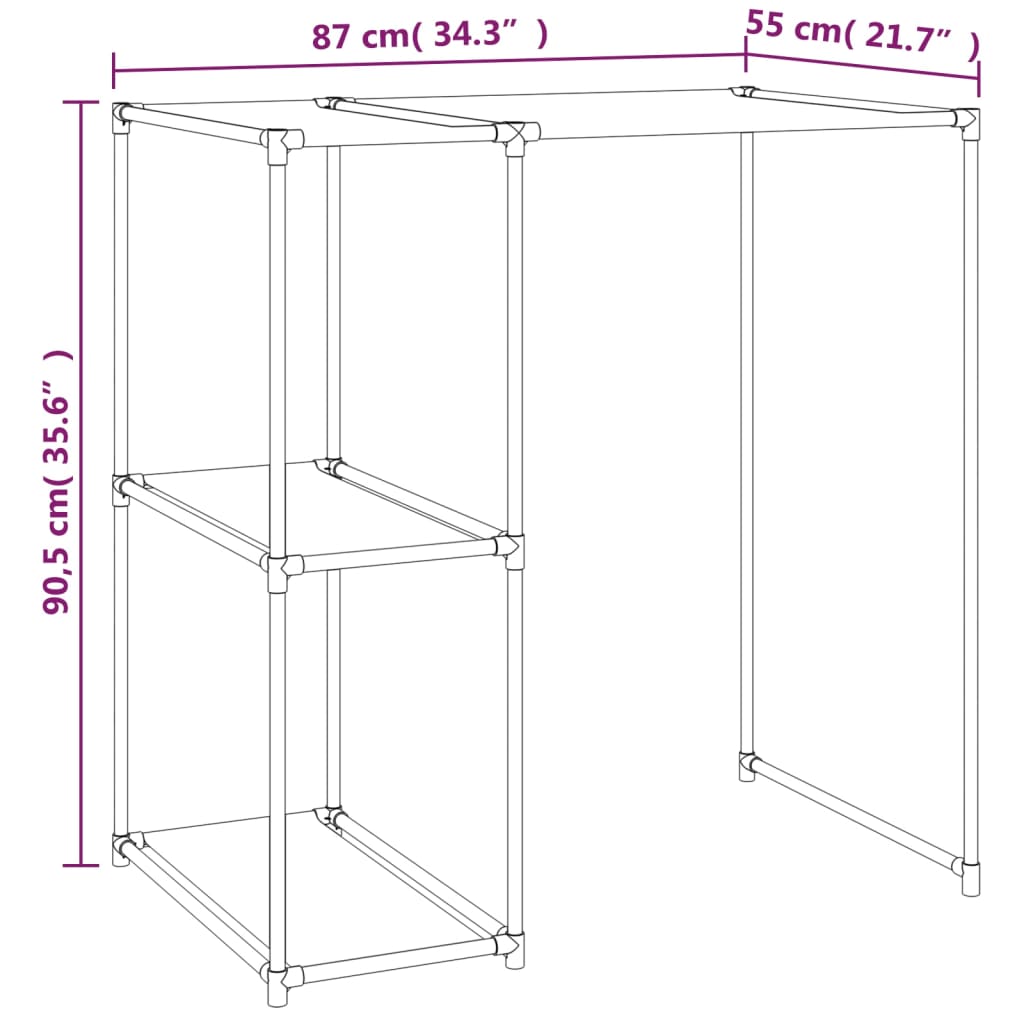 Opbergrek voor boven wasmachine 87x55x90,5 cm ijzer grijs is nu te koop bij PeponiXL, paradijselijk wonen!