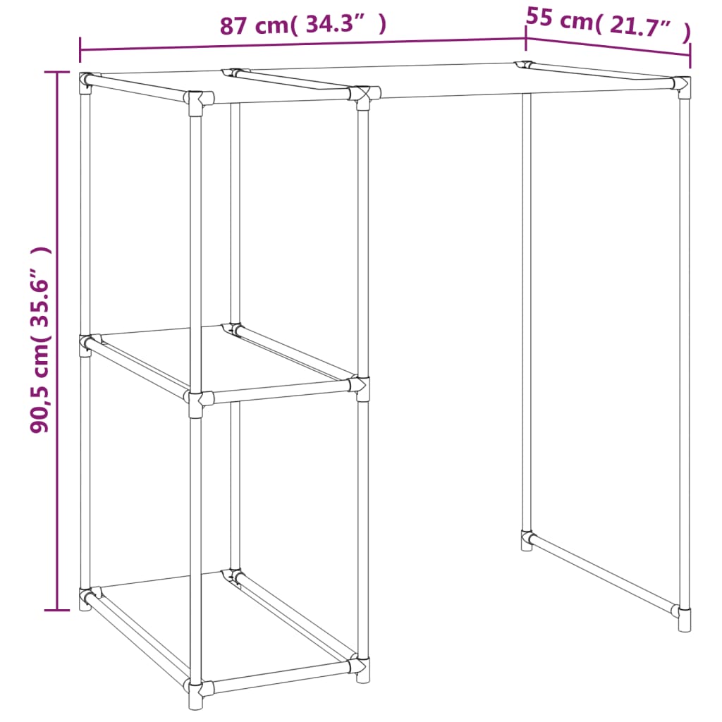 Opbergrek voor boven wasmachine 87x55x90,5cm ijzer crèmekleurig is nu te koop bij PeponiXL, paradijselijk wonen!