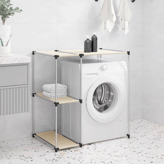 Opbergrek voor boven wasmachine 87x55x90,5cm ijzer crèmekleurig is nu te koop bij PeponiXL, paradijselijk wonen!