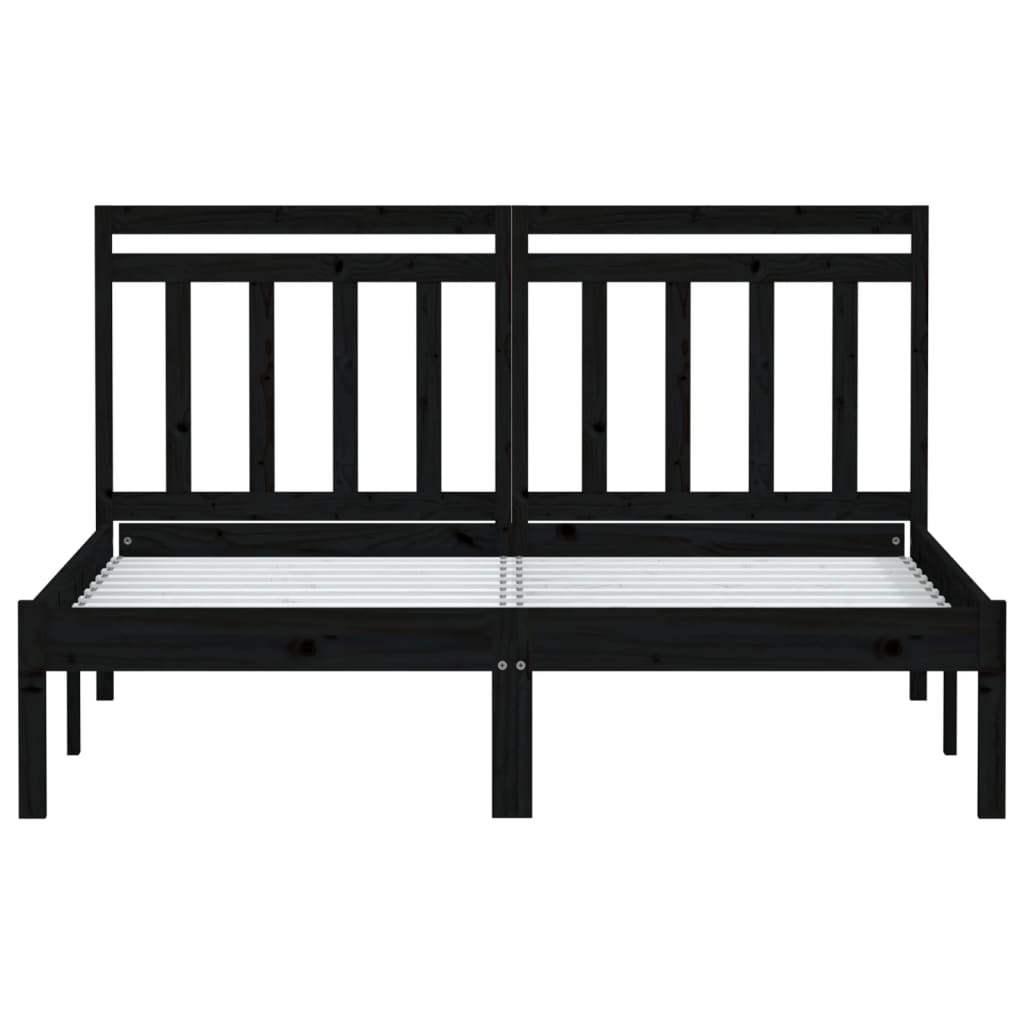 Bedframe massief grenenhout zwart 140x190 cm is nu te koop bij PeponiXL, paradijselijk wonen!