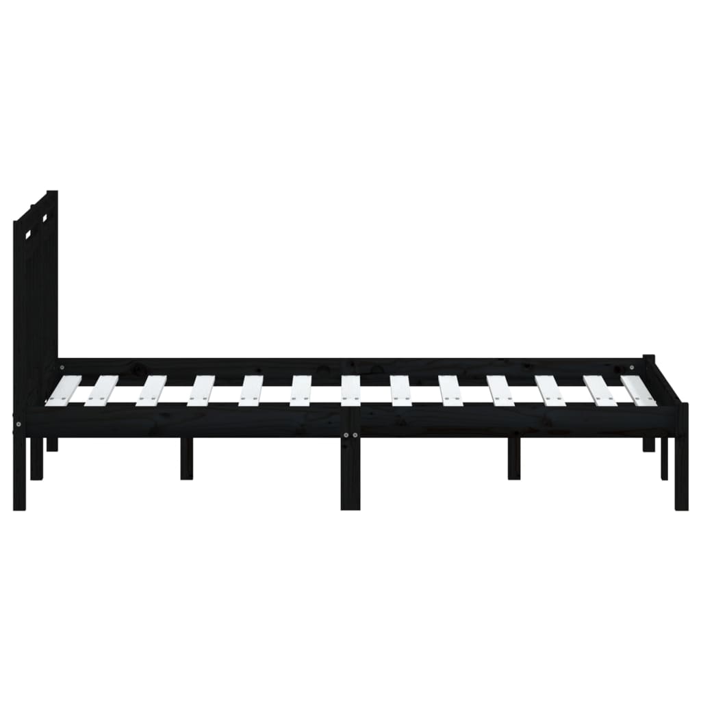 Bedframe massief grenenhout zwart 140x190 cm is nu te koop bij PeponiXL, paradijselijk wonen!